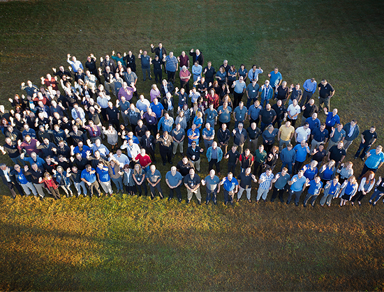 Group aerial photo of ONEIL an ESOP Company